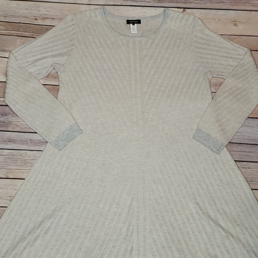 Cream Long Sleeve Sweater Dress